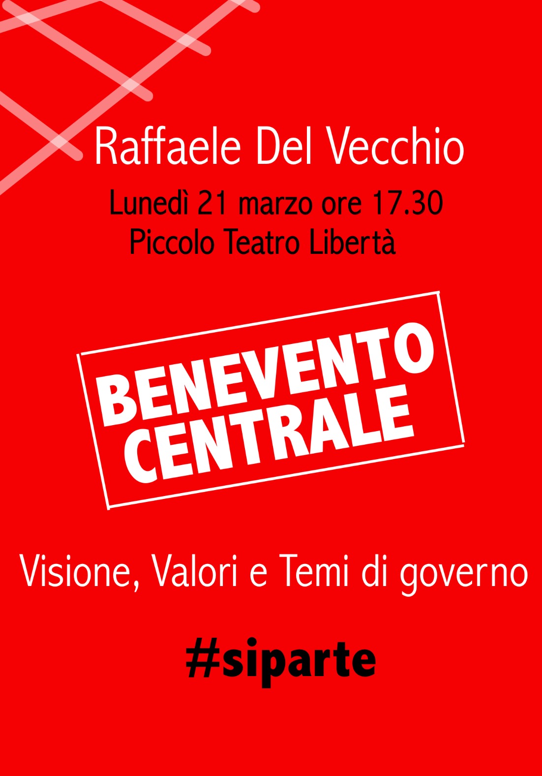 Al Teatro Rione libertà la campagna elettorale di Del Vecchio