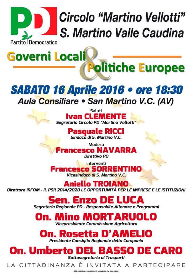 Il Pd parla di “Jobs act e politiche Ue”