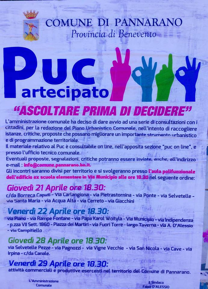 L’amministrazione comunale parla di Puc