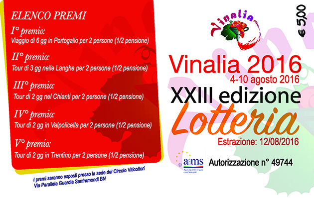 Grazie alla lotteria si viaggia con Vinalia: in palio 5 premi