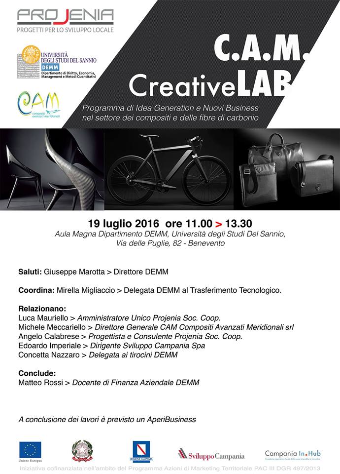 Si presenta “C.A.M. Creative Lab” all’Unisannio