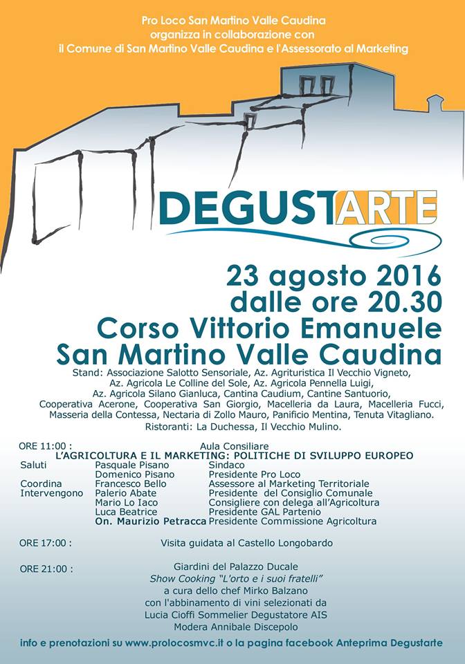 Tutto pronto per “Degustarte”, domani la presentazione