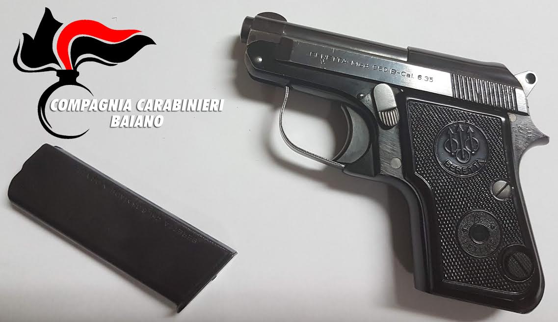 Pistola detenuta illegalmente: 64enne denunciato dai carabinieri