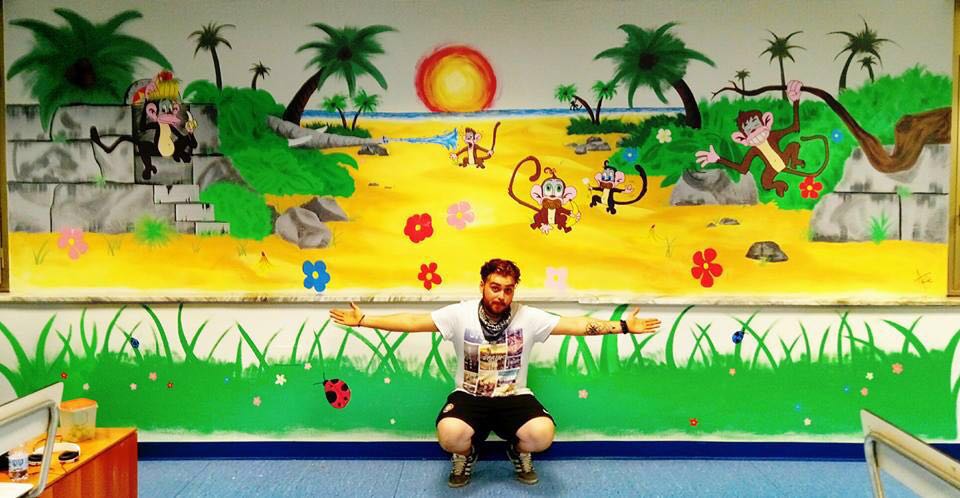 Un murales all’Inps