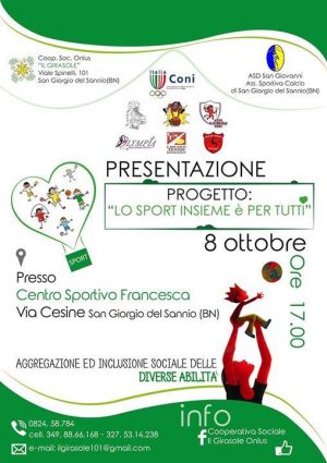 San Giorgio del Sannio| “Lo sport è per tutti”. Meglio se insieme