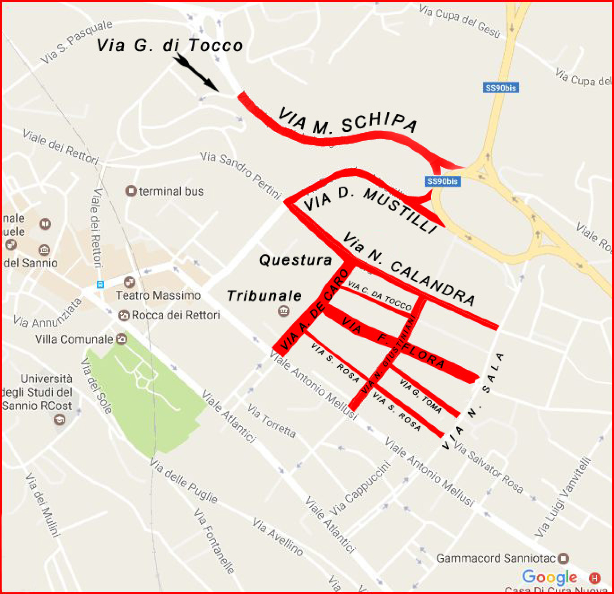 Due giorni di stop alle auto a Benevento