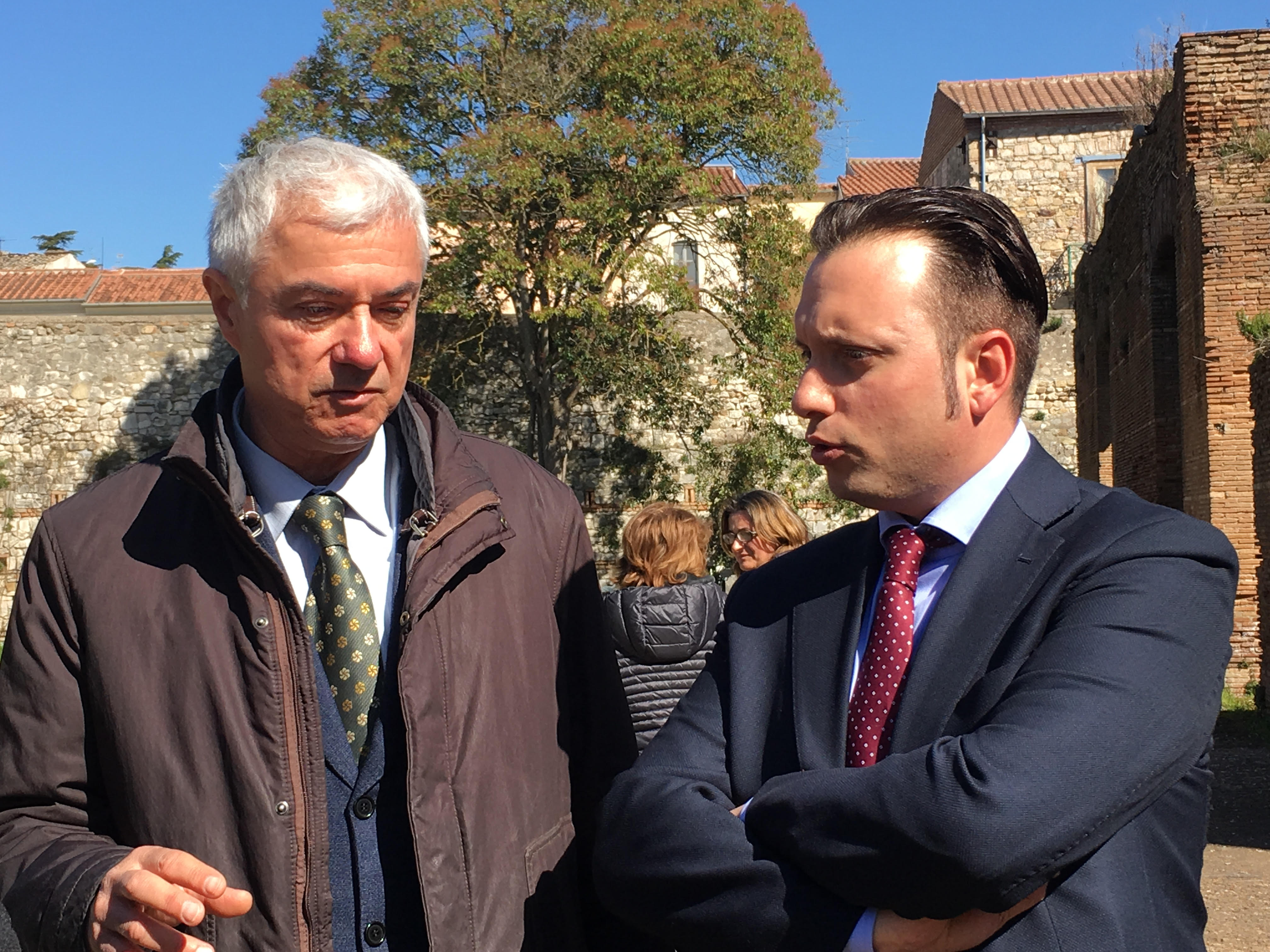 Benevento| Sopralluogo al Teatro Romano con Picucci e il Soprintendente Buonomo