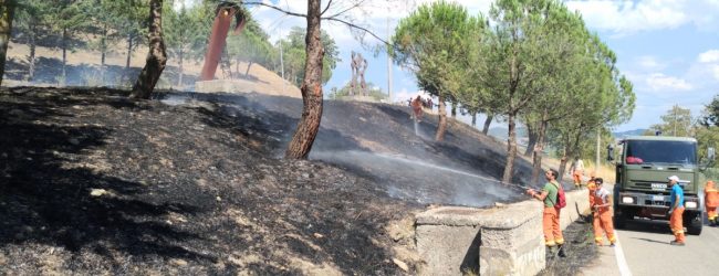 Incendi in Irpinia, fiamme vicino la ferrovia: allarme a Montoro
