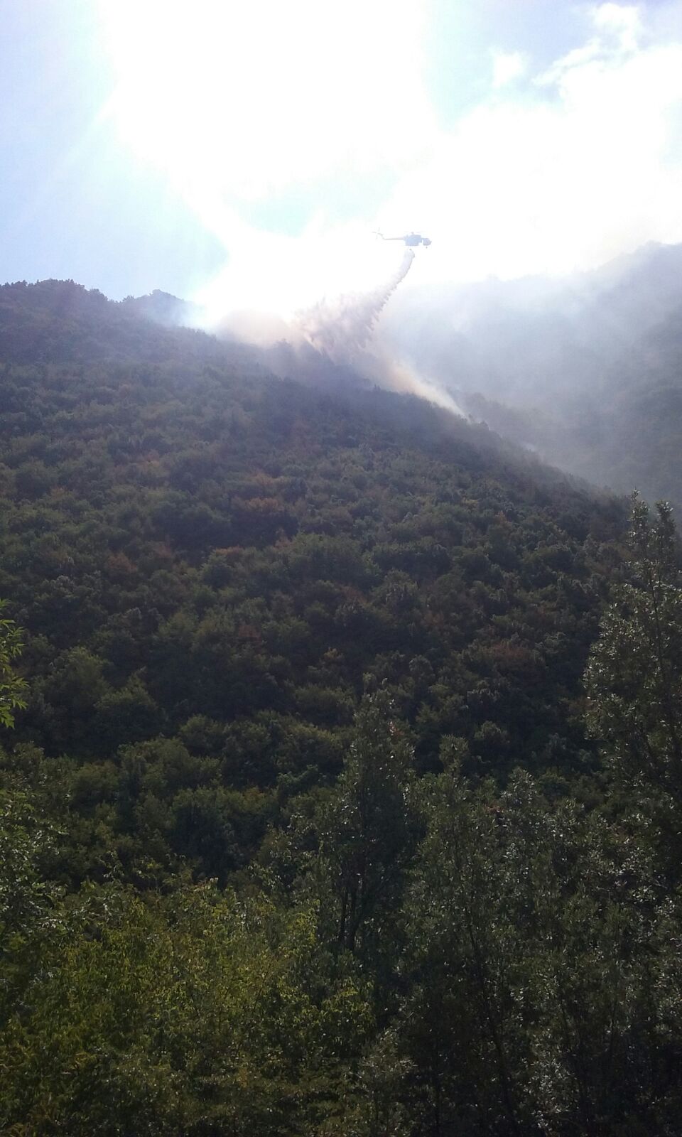 Incendi: elicotteri in azione a Montevergine e Montella