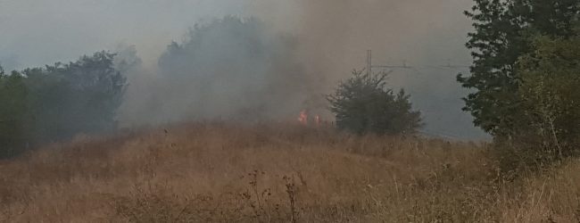 Benevento| Fiamme alla zona industriale di Ponte Valentino