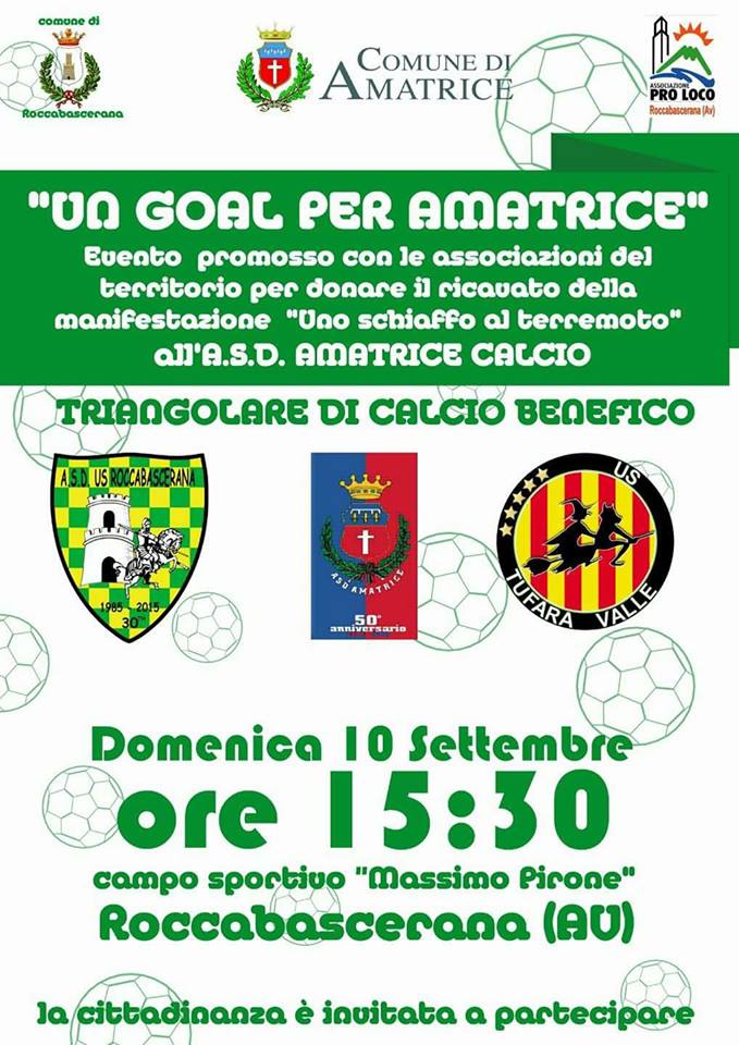 “Un goal per Amatrice”: evento benefico a Roccabascerana