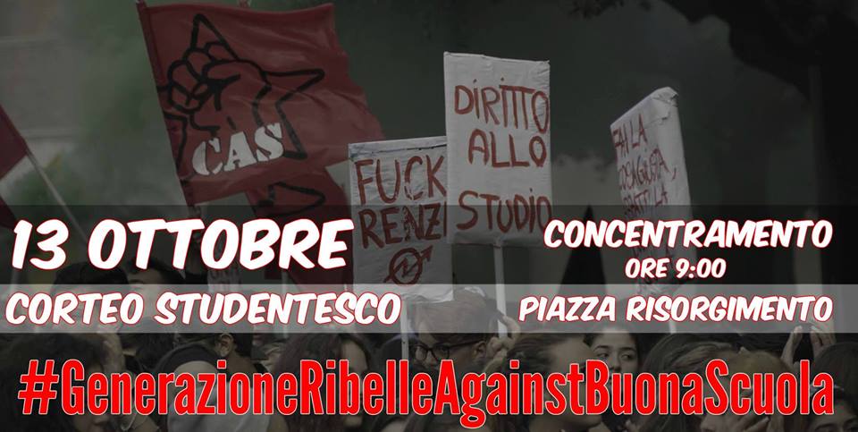 Benevento| #GenerazioneRibelle, il corteo del 13 ottobre
