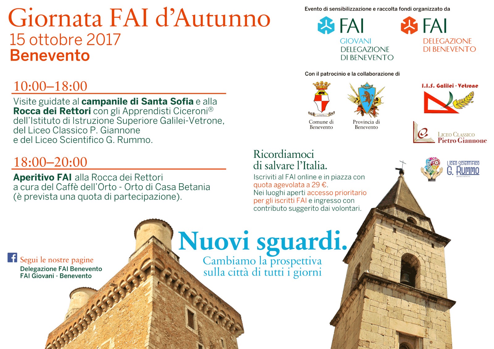Benevento| 15 ottobre,Giornata FAI d’Autunno