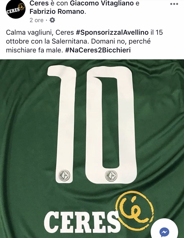 La maglia C’É! La CERES incontra l’U.S. Avellino e i tifosi!