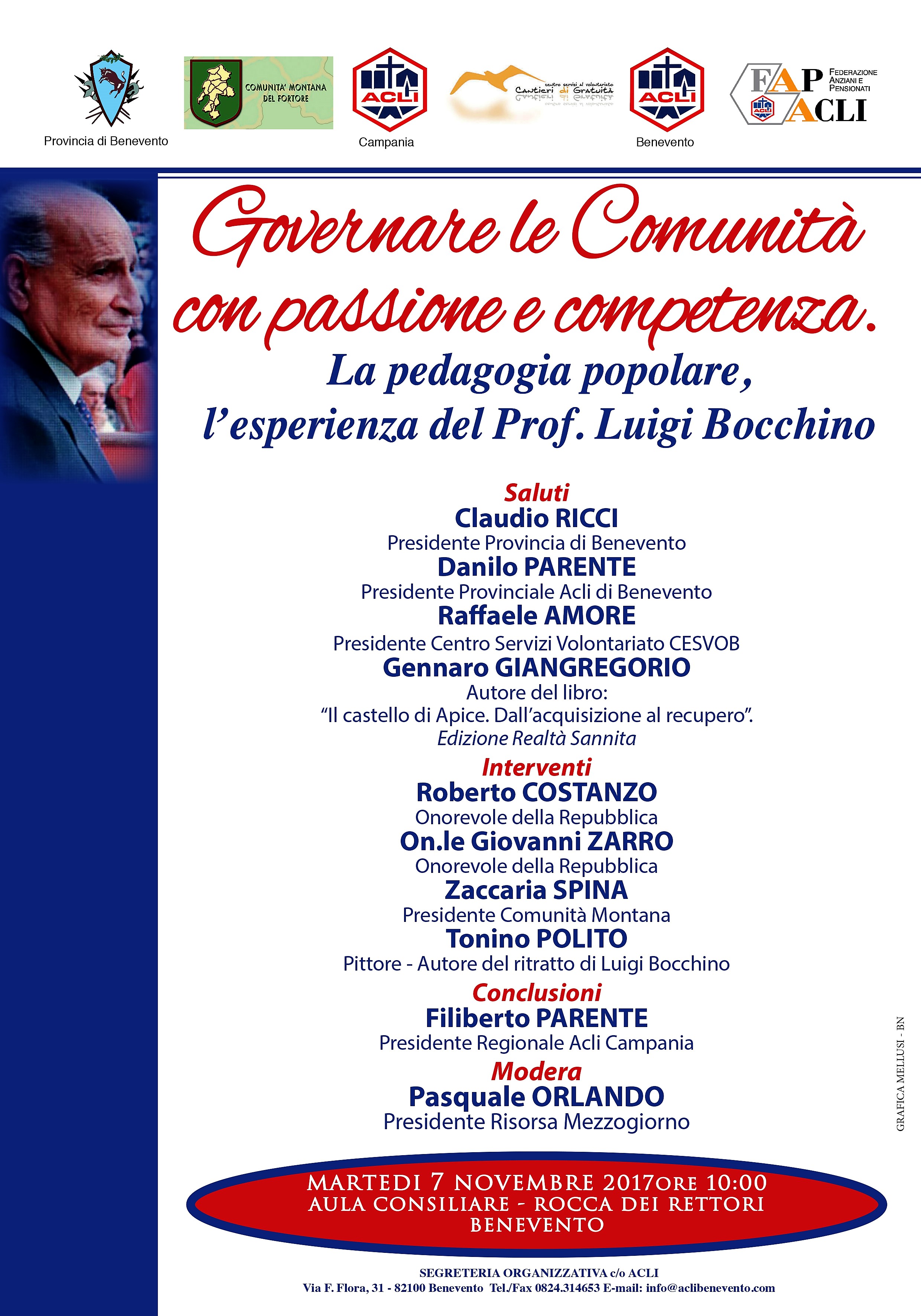 Benevento| La Provincia ricorda con un convegno il Professor Luigi Bocchino