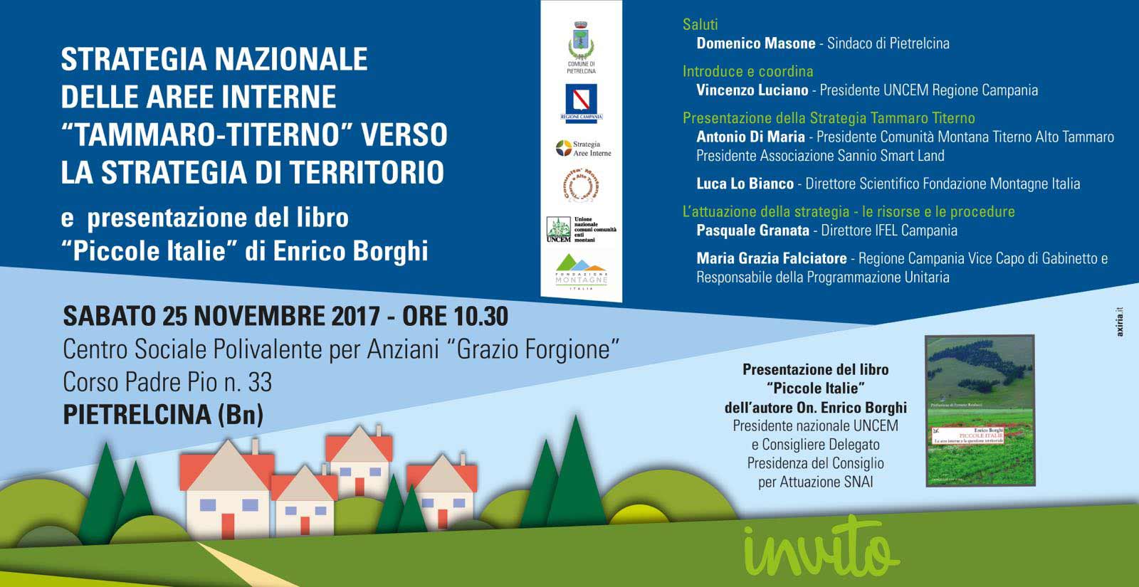 Pietrelcina| Sabato la presentazione della strategia di territorio dell’area Tammaro-Titerno