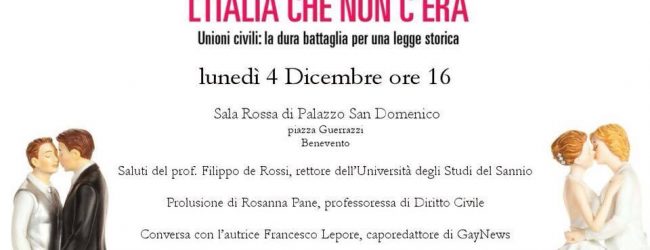 “L’Italia che non c’era”, il libro della Cirinnà verrà presentato a Benevento