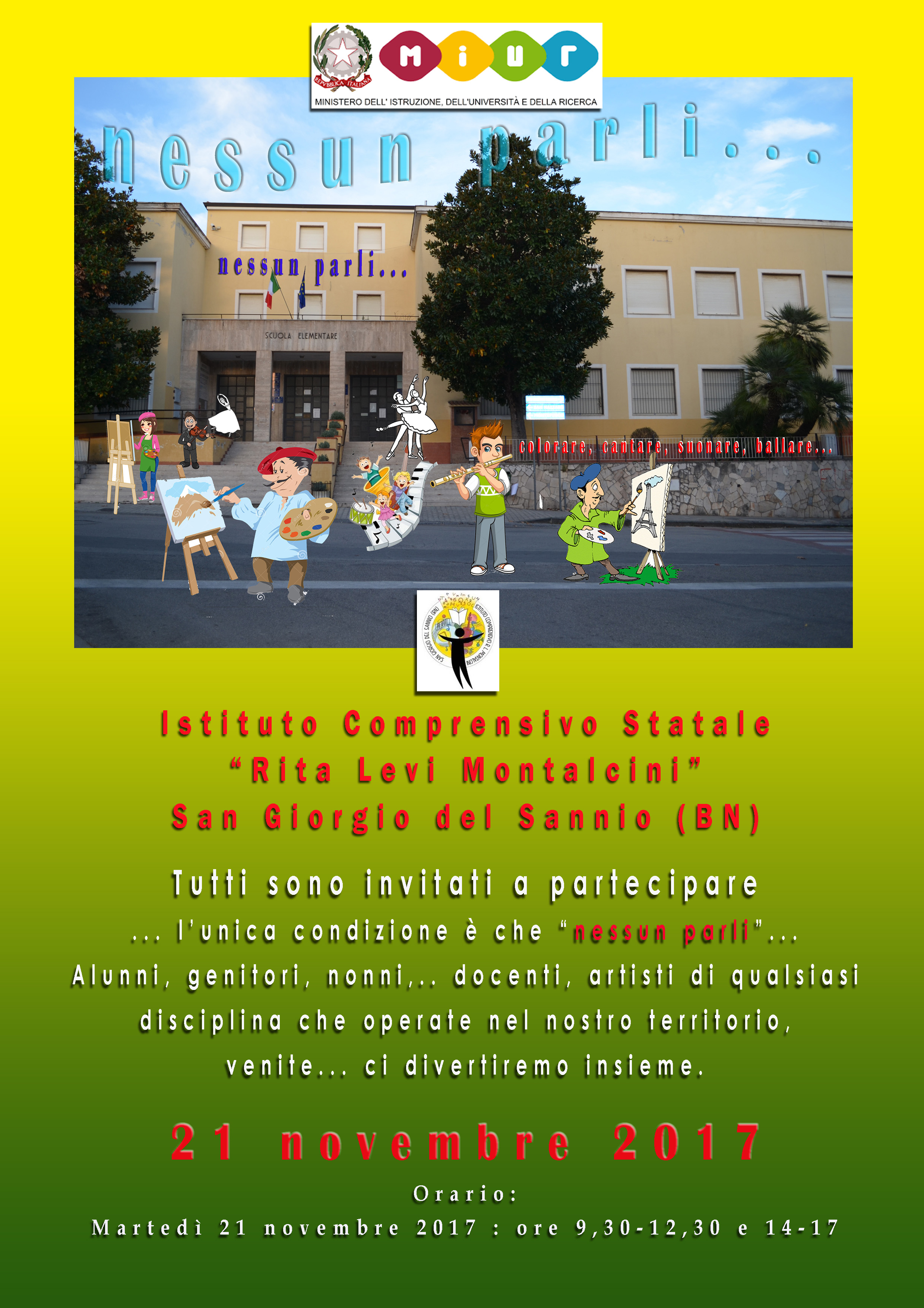 San Giorgio del Sannio| “Nessun Parli…” domani giornata tra musica e arte all’IC “Montalcini”