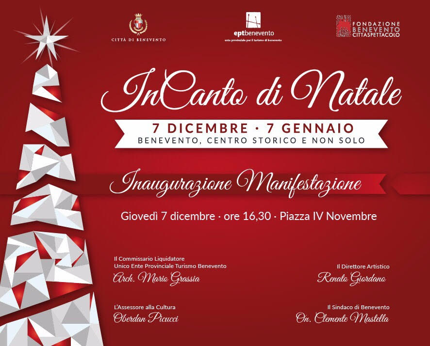 Benevento| Parte giovedi “InCanto di Natale”: ecco il programma completo