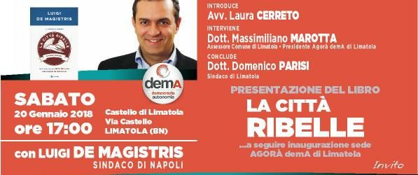 Limatola| Il Sindaco di Napoli De Magistris arriva nel Sannio