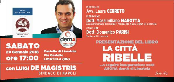 Limatola| Il Sindaco di Napoli De Magistris arriva nel Sannio