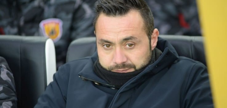 Benevento, De Zerbi: ” Crollo psicologico dopo il 2-1. Crotone partita decisiva”