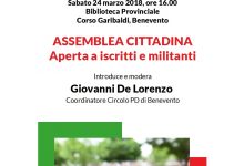 Benevento| Pd, sabato l’assemblea cittadina alla Biblioteca Provinciale