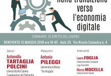 Benevento| Unisannio: convegno su “Subordinazione e autonomia del lavoro nella transizione verso l’economia digitale”