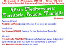 San Leucio del Sannio| Dieta Mediterranea, un convegno al Comune