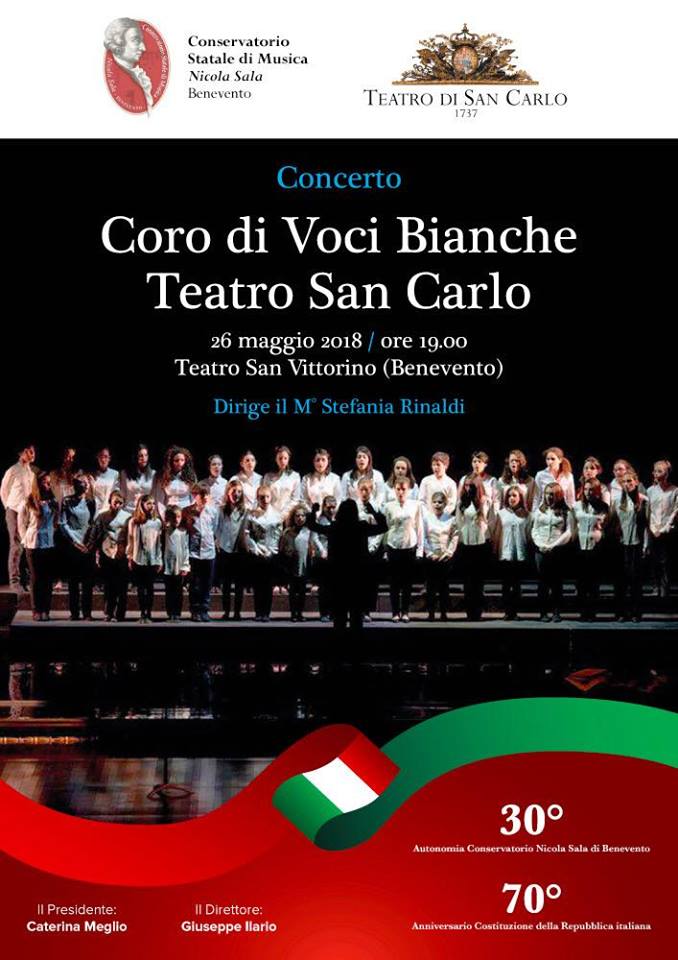 Benevento| Il Conservatorio “Nicola Sala” ospita il Coro di Voci Bianche del Teatro S. Carlo di Napoli