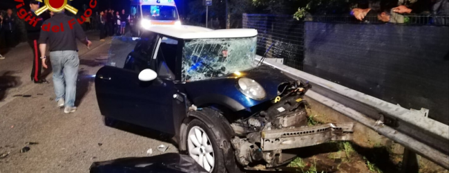 Montemiletto| Incidente a contrada San Giovanni: 5 giovani feriti e 2 auto distrutte