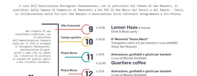 San Nazzaro| Tutto pronto per il “Ferragosto Sannazareno”