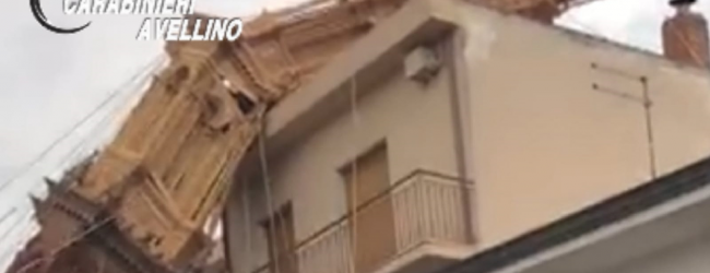 Cade il Carro di Fontanarosa, danni a un edificio