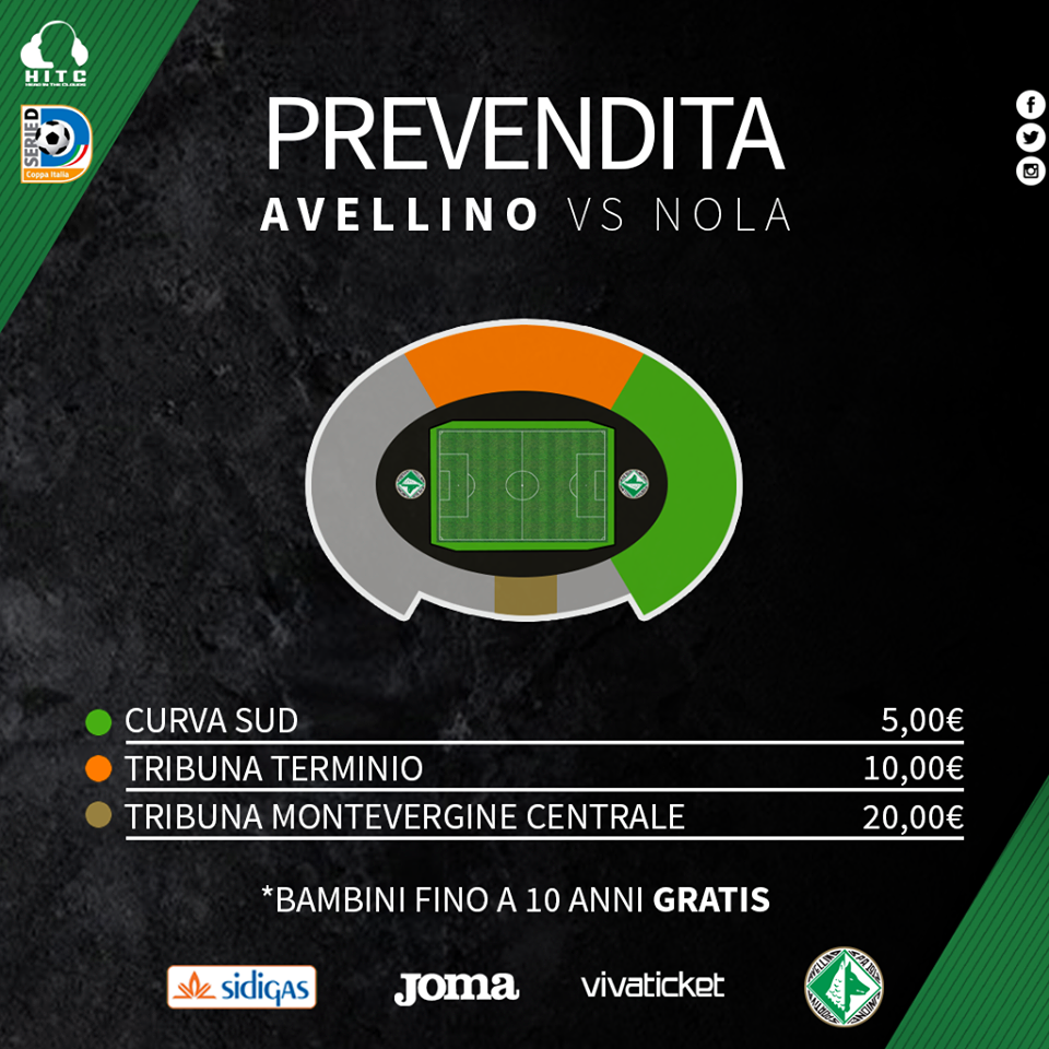 Avellino – Nola a porte aperte, da oggi al via la prevendita