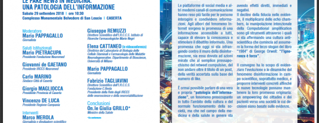 Caserta| Le fake news in medicina: una patologia dell’informazione