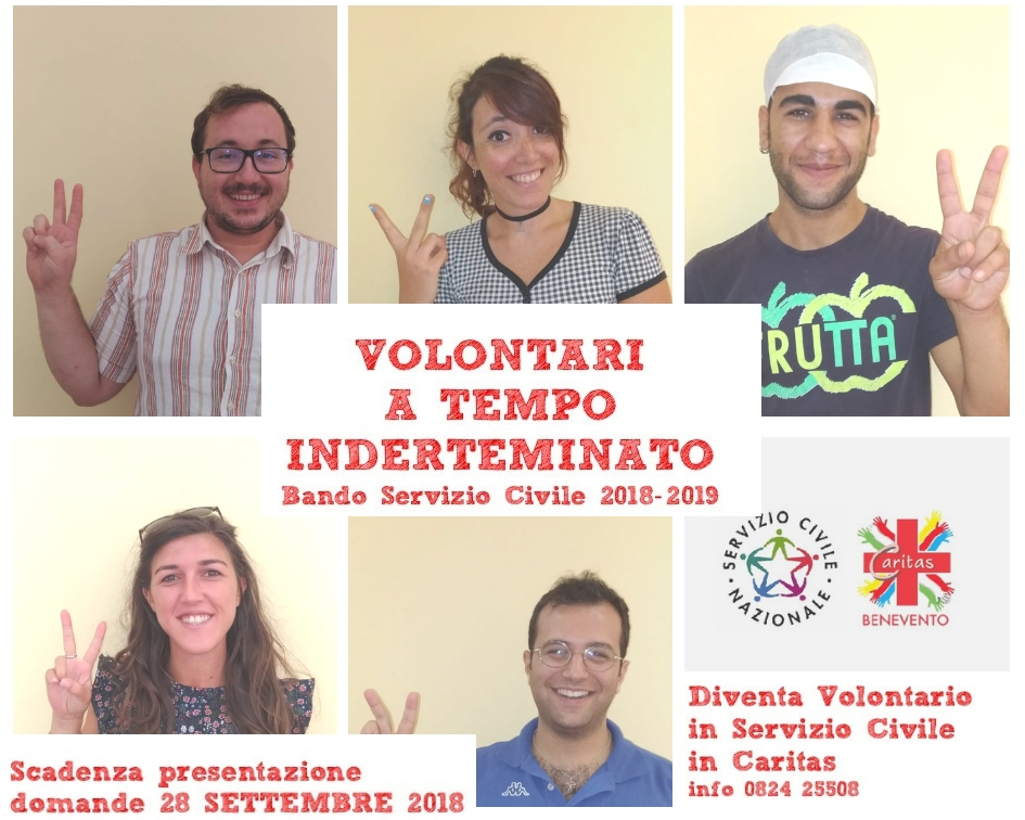 Benevento| Caritas, 40 posti disponibili per il Servizio Civile Nazionale