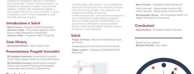 Benevento| “E’ ora di Costruire” parte la III Giornata del Costruttore sannita