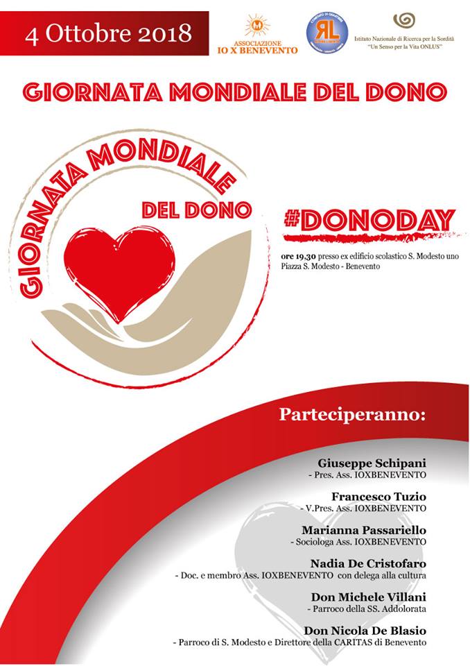 Si presenta #DonoDay, appuntamento alla sede di IOXBenevento