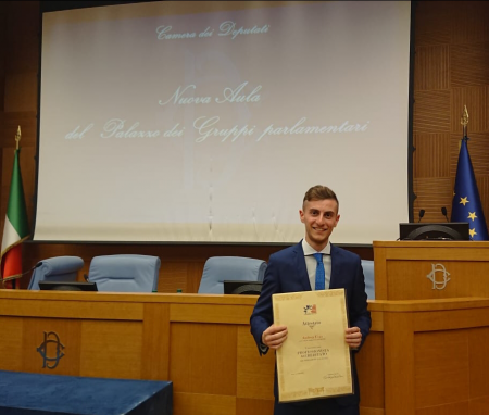 Benevento| Unisannio, giovane neolaureato premiato alla Camera dei Deputati