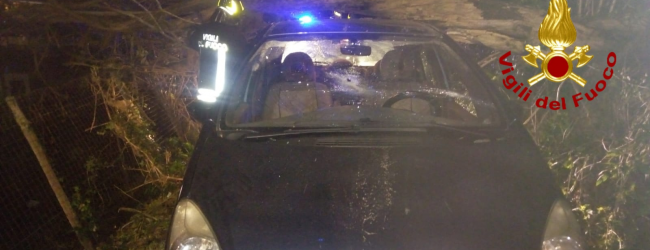 Avellino| Albero su auto in transito, conducente ferito: intervengono i vigili del fuoco