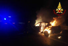 Monteforte Irpino| Auto in fiamme nella notte sull’A16, spavento per due persone