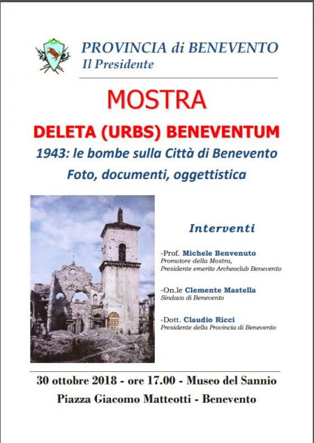Benevento| “1943: le bombe sulla Città di Benevento” domani inaugurazione della mostra al Museo del Sannio