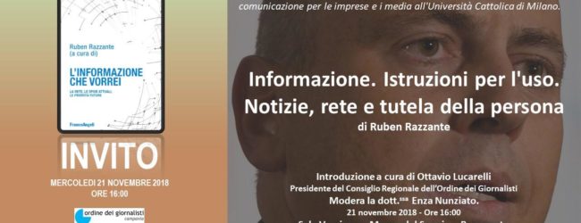 Benevento| “Informazione.Istruzioni per l’uso”: incontro con Ruben Razzante