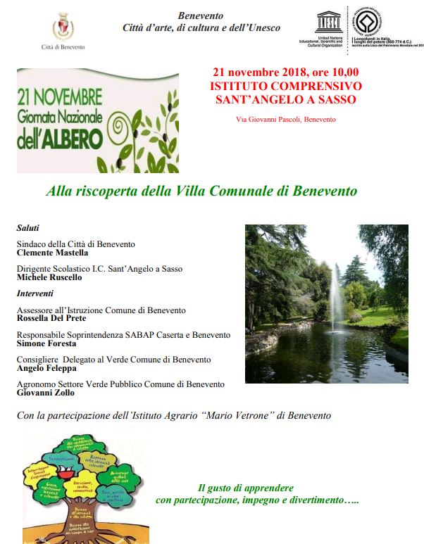 Benevento| Festa Nazionale dell’Albero, domani presentazione di un progetto all’ I.C. Sant’Angelo a Sasso
