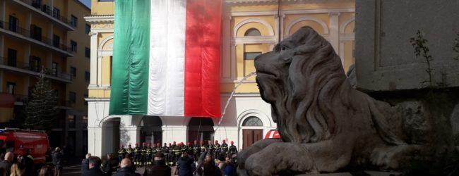 Benevento| Piazza Santa Sofia e i colori dei Vigili del Fuoco