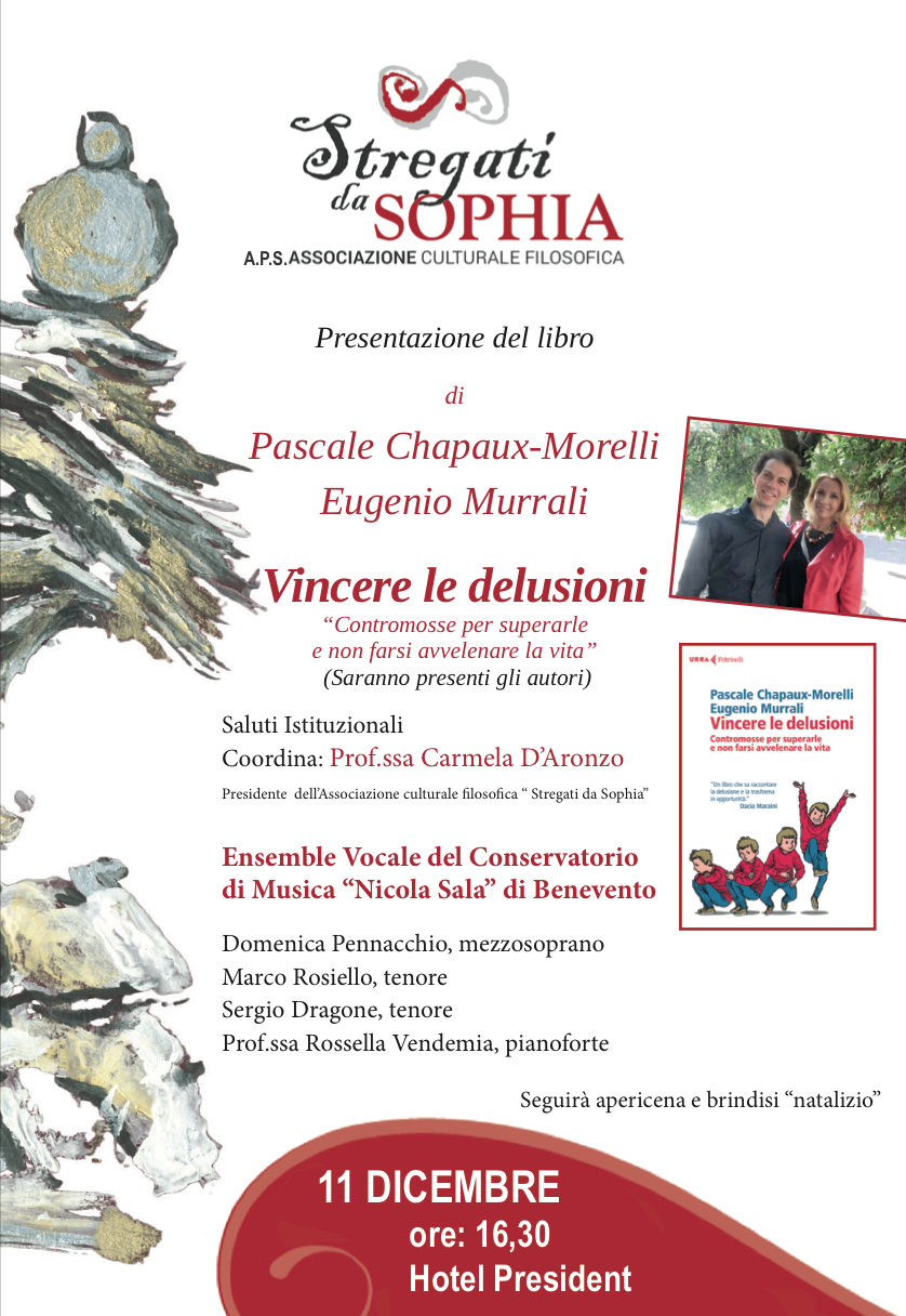 Benevento| “Stregati da Sophia”, si presenta il libro “Vincere le delusioni”
