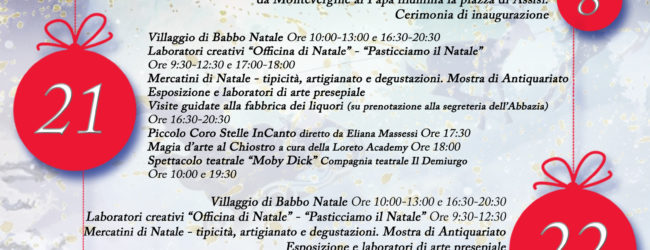 Mercogliano| Natale in Abbazia, dal 21 al 23 dicembre mercatini nel Palazzo di Loreto