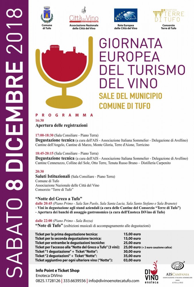 Tufo| Giornata Europea del Turismo del Vino, sabato la grande festa