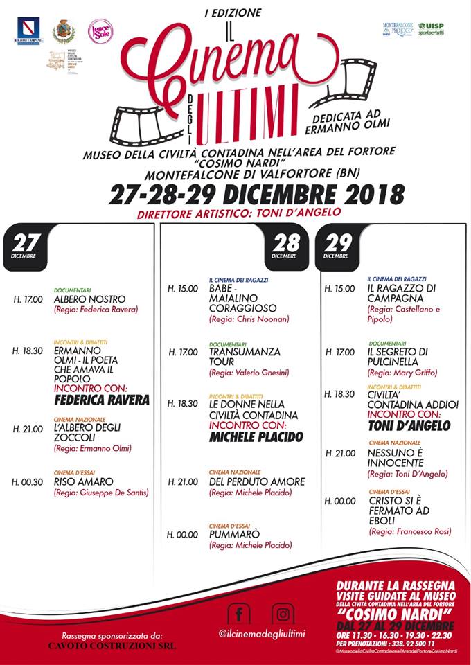 Montefalcone Valfortore| “Il Cinema degli ultimi” con Rivera, Placido e Toni D’Angelo