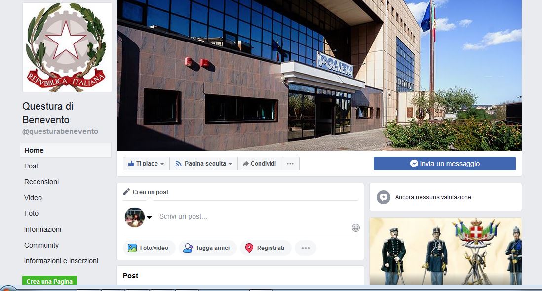 La Questura di Benevento diventa social